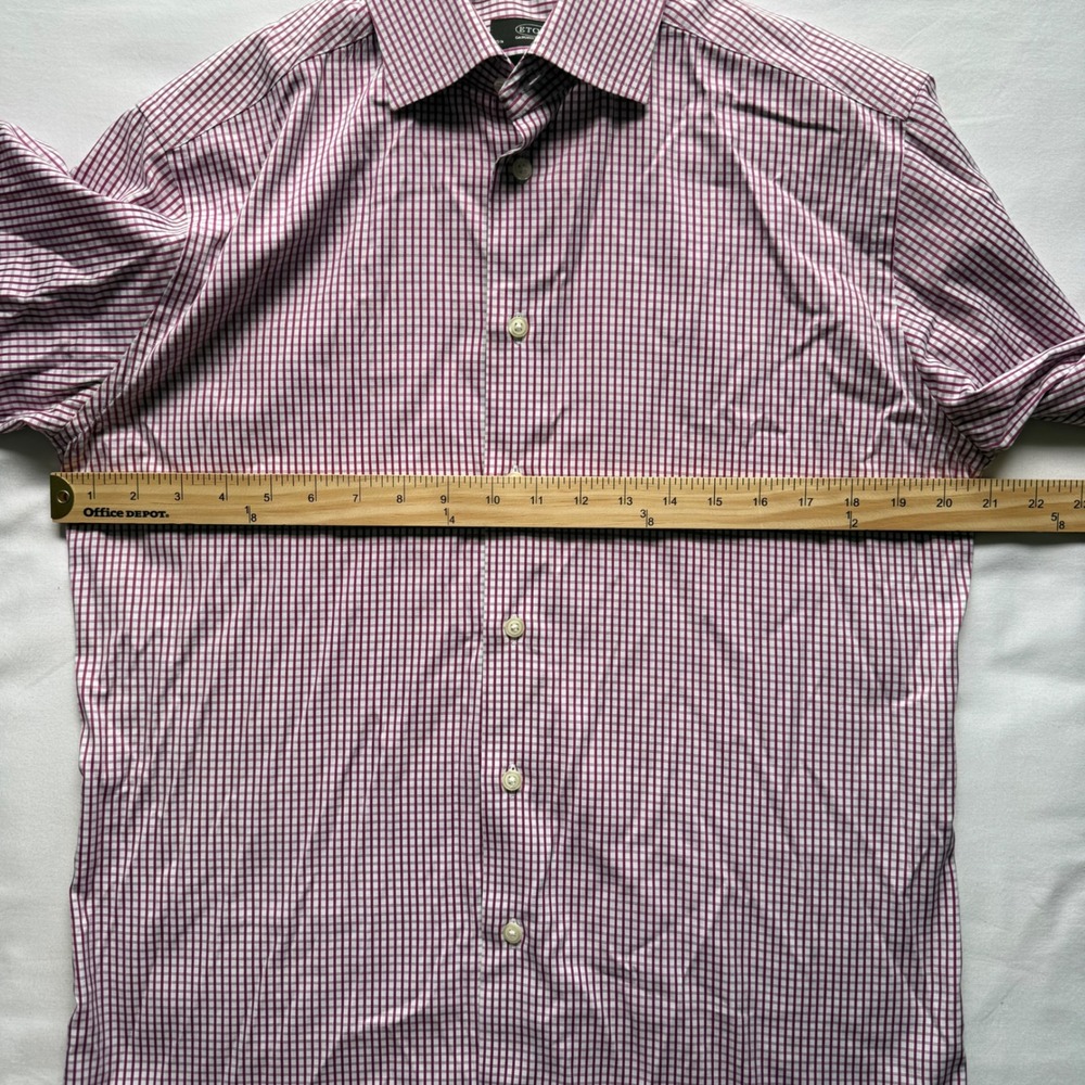 Eton Ganghester 1928 Slim Fit Dress Shirt Purple White Micro Check 15.75 40 - Picture 4 of 9